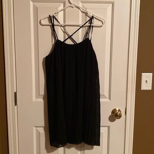 BCBGeneration Black strappy pleated dress